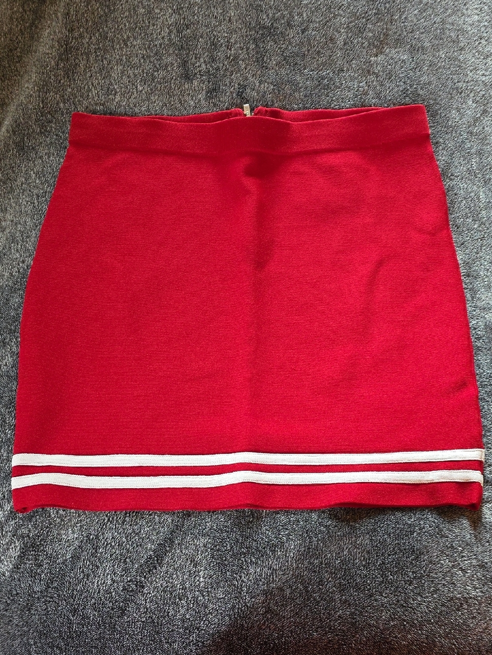 Guess Red Mini Skirt with White Hem Stripes